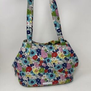 Vera Bradley Shoulder Bag Triple Compartment Far Out Floral Quilted Purse‎ Boho
